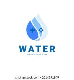 logotipo de juego de líquido de incendios azul, este logotipo es adecuado para su negocio