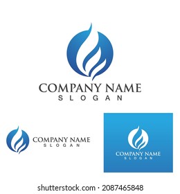 Blue fire gas vector illustration design template