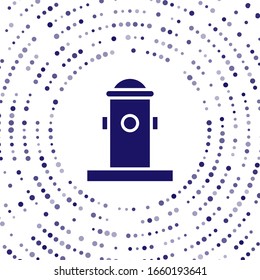 Blue Fire hydrant icon isolated on white background. Abstract circle random dots. Vector Illustration
