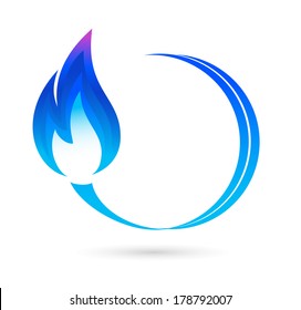 Blue fire icon
