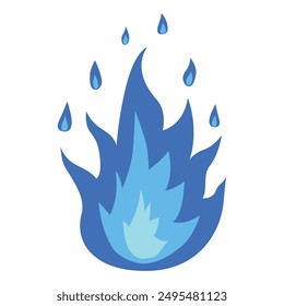 Blue fire icon. Can be used as stickers, symbols for UI or UX design, emoticon, and your favorite decorations.