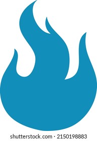 Icono de fuego azul. Símbolo de peligro de llama de gas