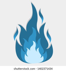 blue fire icon isolated vector illustration