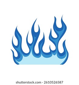 Blue fire icon. Symbol of burning natural gas. Vector illustration isolated on a white background