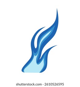 Blue fire icon. Symbol of burning natural gas. Vector illustration isolated on a white background