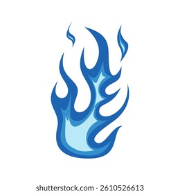 Blue fire icon. Symbol of burning natural gas. Vector illustration isolated on a white background