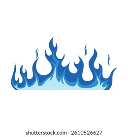 Blue fire icon. Symbol of burning natural gas. Vector illustration isolated on a white background
