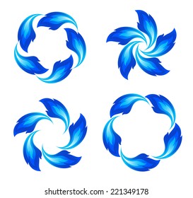Blue fire icons