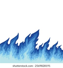 Blue fire illustration isolated background