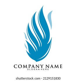 Blue fire illustration vector logo