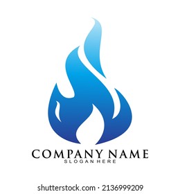 Blue fire illustration vector logo