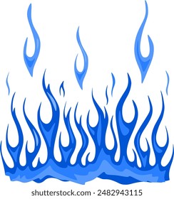 a blue fire isolated on white