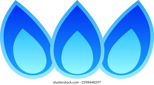 Blue fire isolated vector illustration