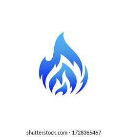 Blue Fire Logo, Icon In Trendy  Design Vector Eps 10