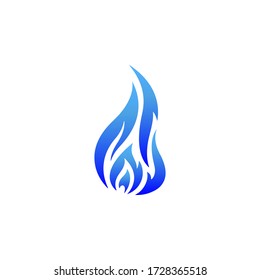 Blue Fire Logo, Icon In Trendy  Design Vector Eps 10