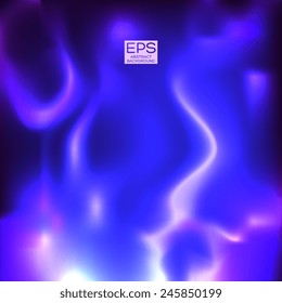 Blue fire on black background. Vector abstract illustration