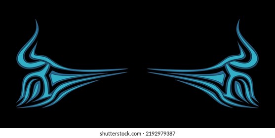 blue fire ornament vector 2