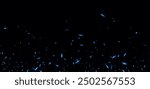 Blue fire sparks, abstract glowing embers, heat sparkles, flying flame cinder, bokeh fire texture. Vector illustration.