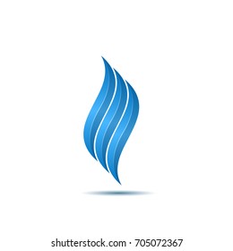 Blue Fire Symbol. Gas Company Logo Template