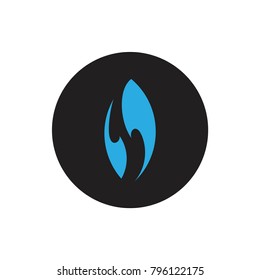 blue fire symbol logo vector