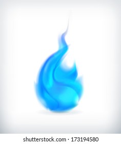 Blue fire, vector icon