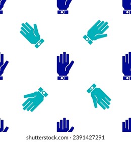 Blaue Feuerwehrhandschuhe Symbol einzeln auf weißem Hintergrund. Schützen Sie das Handschuhsymbol.  Vektorgrafik