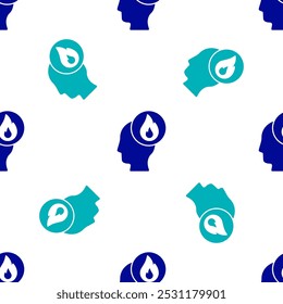 Blue Firefighter icon isolated seamless pattern on white background.  Vector