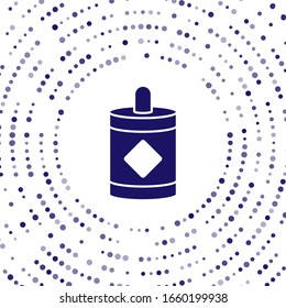 Blue Firework icon isolated on white background. Concept of fun party. Explosive pyrotechnic symbol. Abstract circle random dots. Vector Illustration