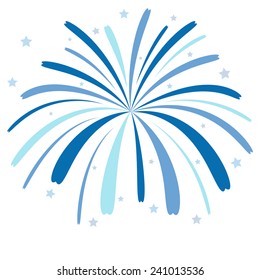Blue Fireworks Star