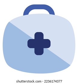 kit azul de primeros auxilios sobre blanco