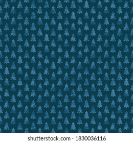 blue fir-trees. winter illustration. repetitive background. vector seamless pattern. continuous print. fabric swatch. wrapping paper. decorative element for textile, home decor, greeting card, apparel