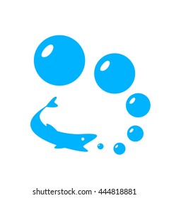 Blue fish with bubbles. 