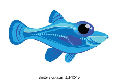 blue fish cartoon