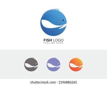 Blue Fish Circle Logo icon Design