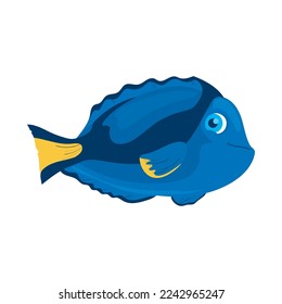 blue fish design over white