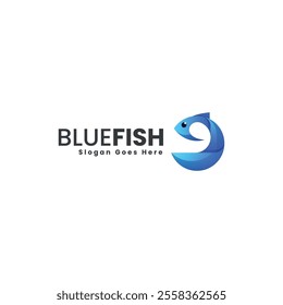 Blue Fish Gradient Colorful Logo