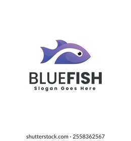 Blue Fish Gradient Colorful Logo