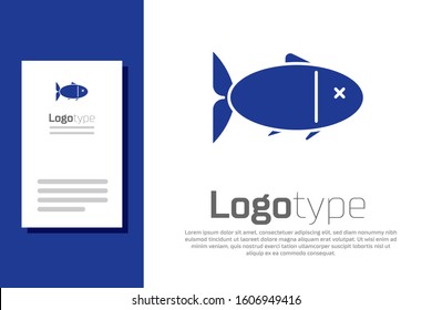 Blue Fish icon isolated on white background. Logo design template element. Vector Illustration