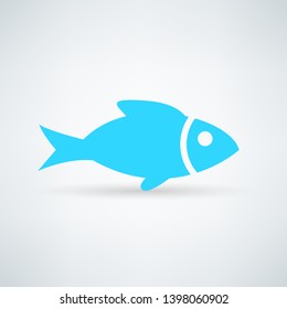 blue fish icon on white background