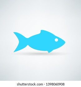 blue fish icon on white background