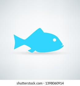 blue fish icon on white background