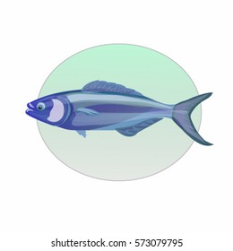 Blue fish icon vector illustration EPS 10