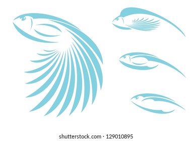 Blue fish icons