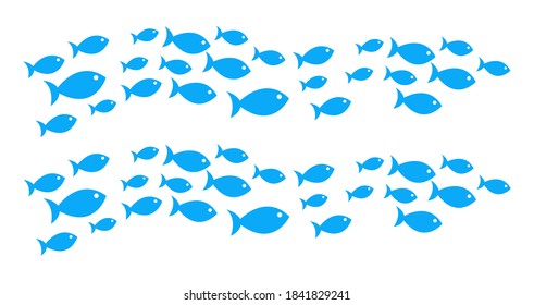 Blue Fish Icons vector illustration