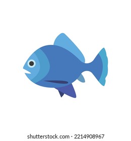 Blue fish illustration vector animal