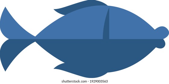 Blue fish, illustration, vector on white background.