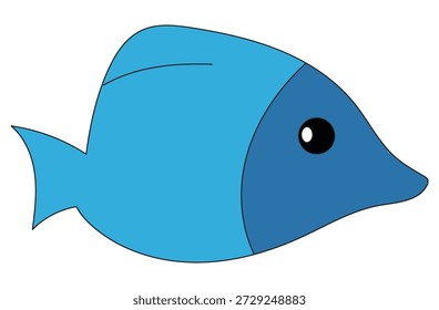Peces azules aislados sobre fondo blanco