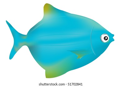 Pescado Azul, Aislado En Blanco