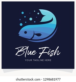 Blue Fish Logo Design Template Inspiration