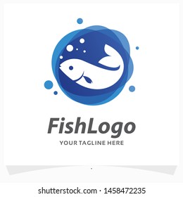 Blue Fish Logo Design Template Stock Vector (Royalty Free) 1458472235 ...